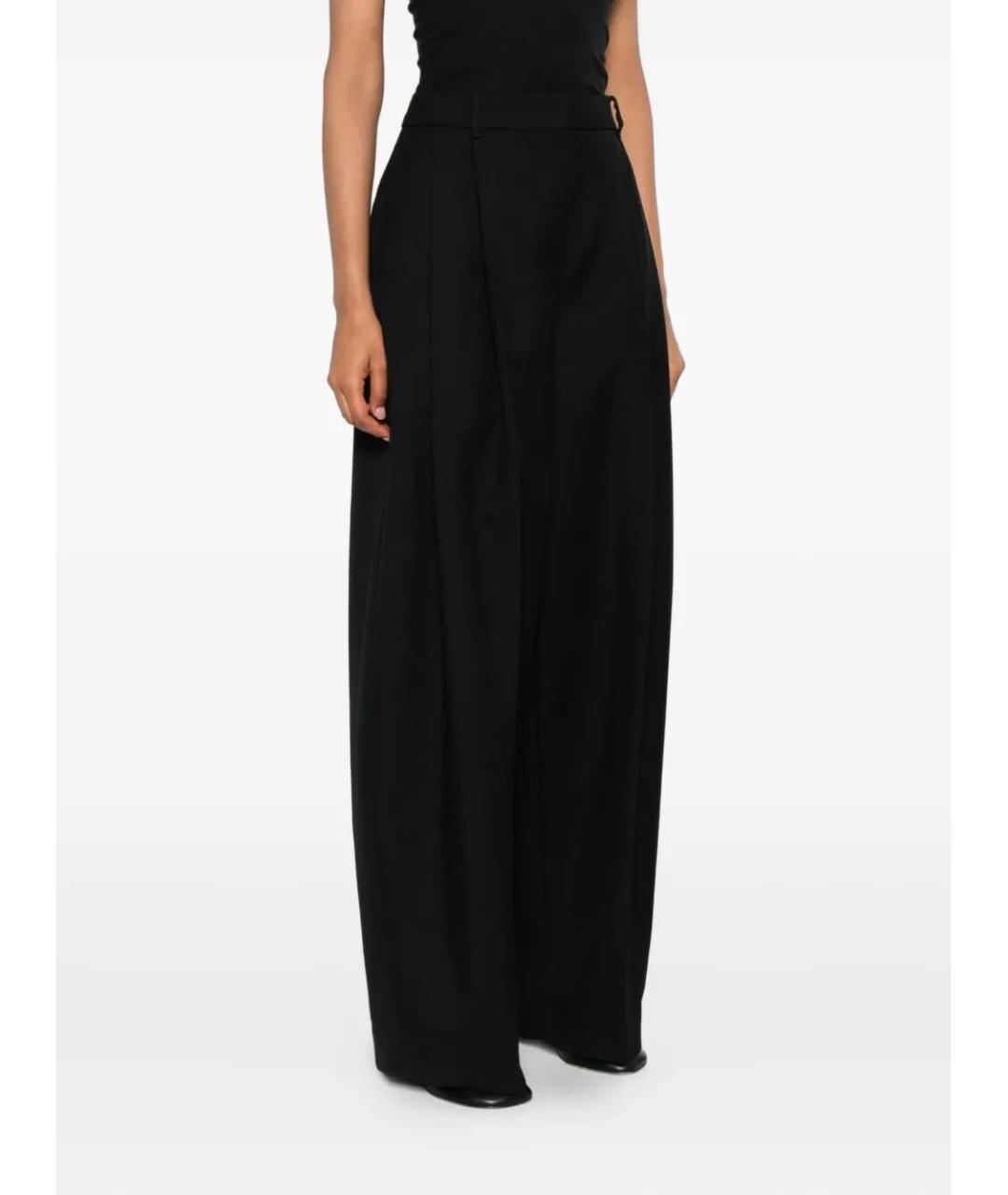 JACQUEMUS Черные шерстяные прямые брюки, фото 4