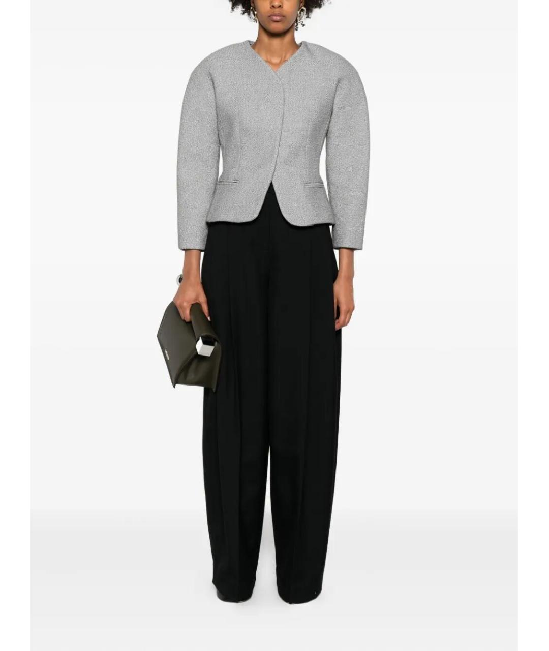 JACQUEMUS Черные шерстяные прямые брюки, фото 3