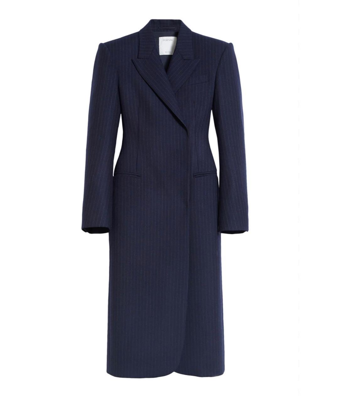 SPORTMAX Темно-синее шерстяное пальто, фото 9
