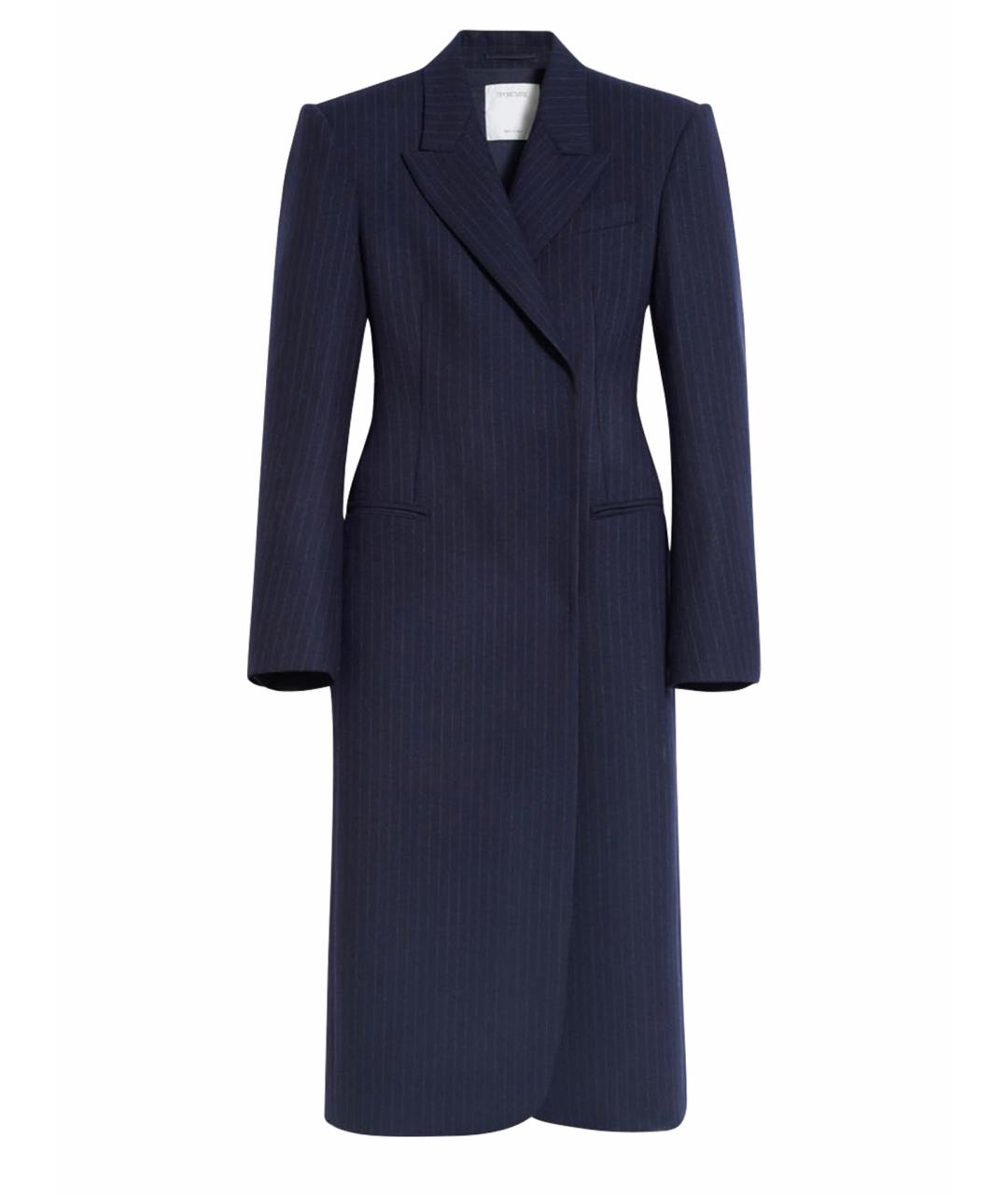 SPORTMAX Темно-синее шерстяное пальто, фото 1