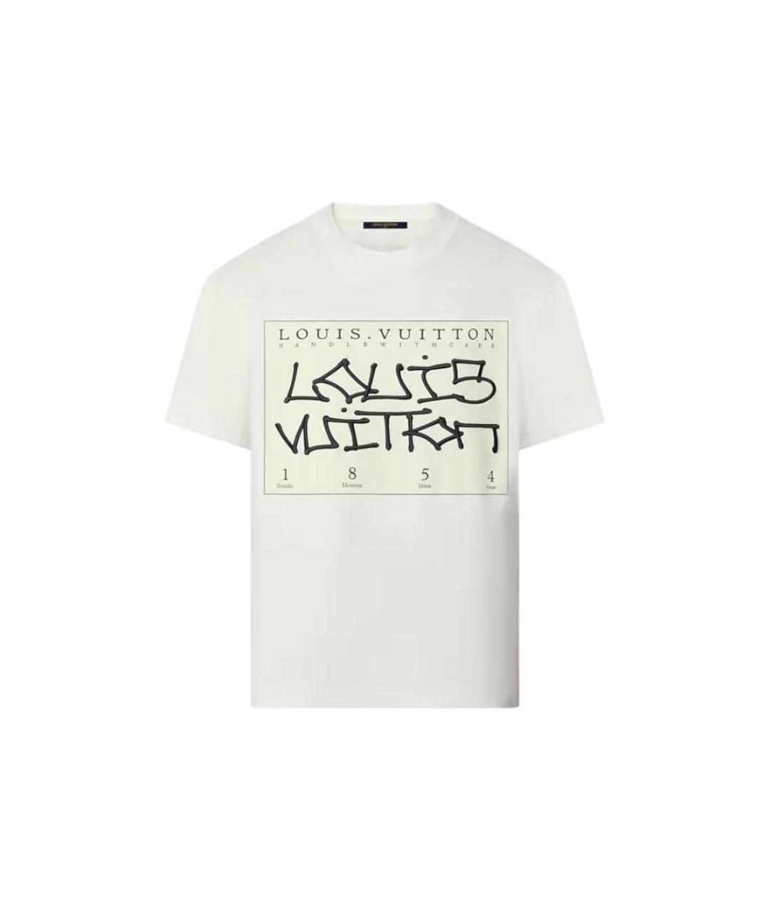 LOUIS VUITTON Белая хлопковая футболка, фото 4