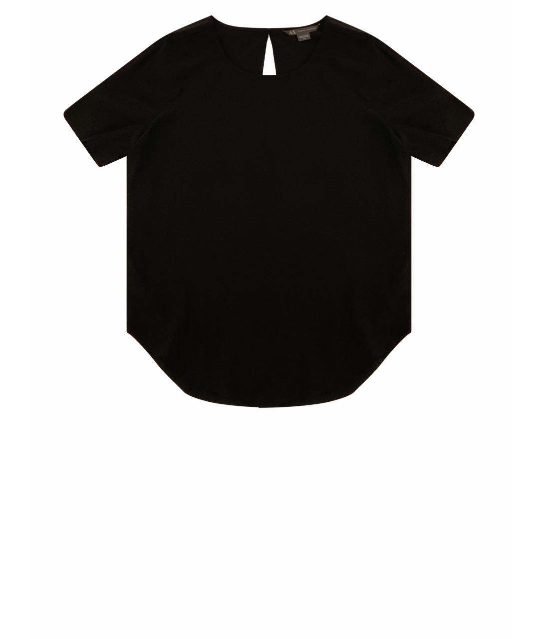 ARMANI EXCHANGE Черная шелковая блузы, фото 1