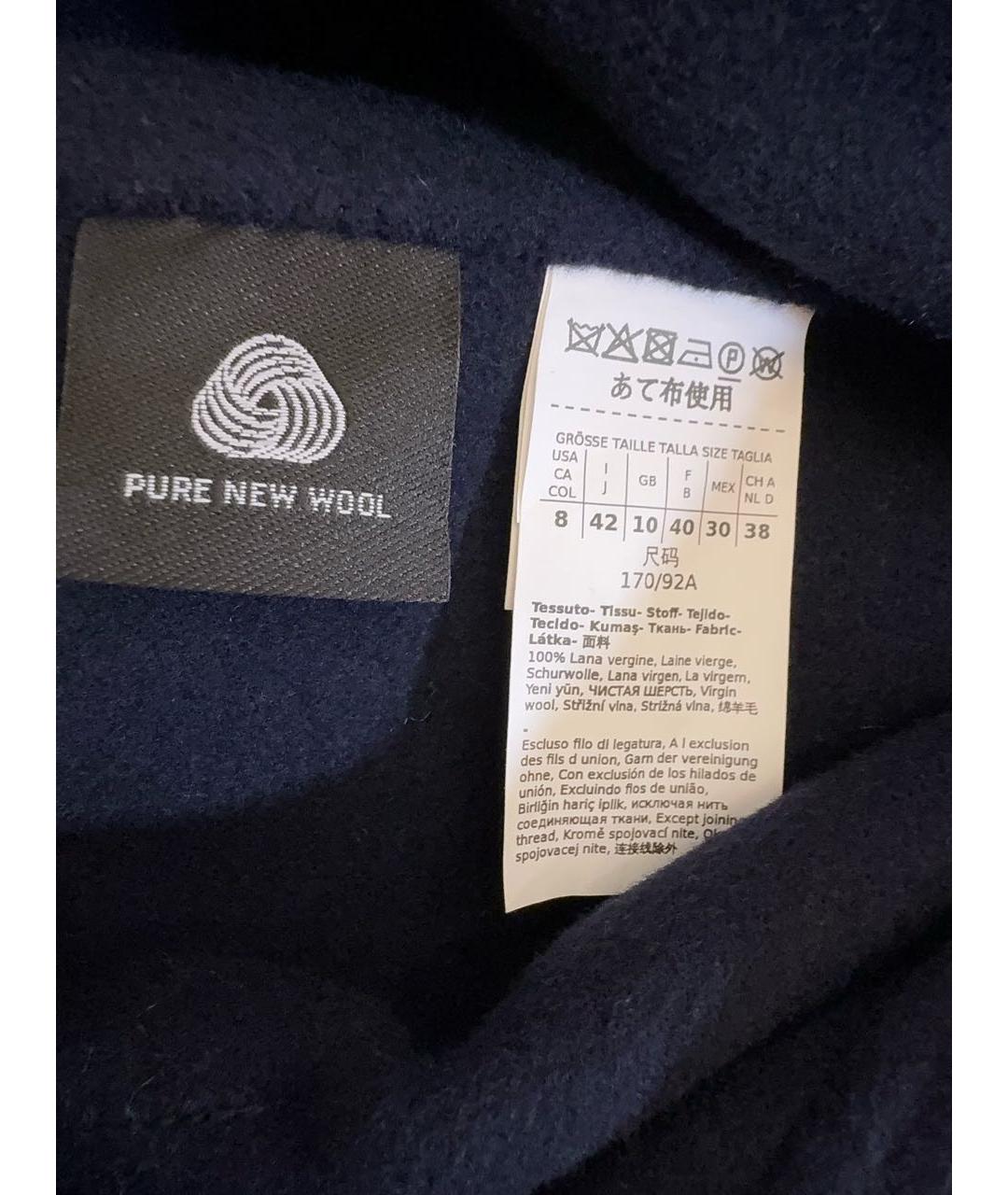 WEEKEND MAX MARA Темно-синее шерстяное пальто, фото 4