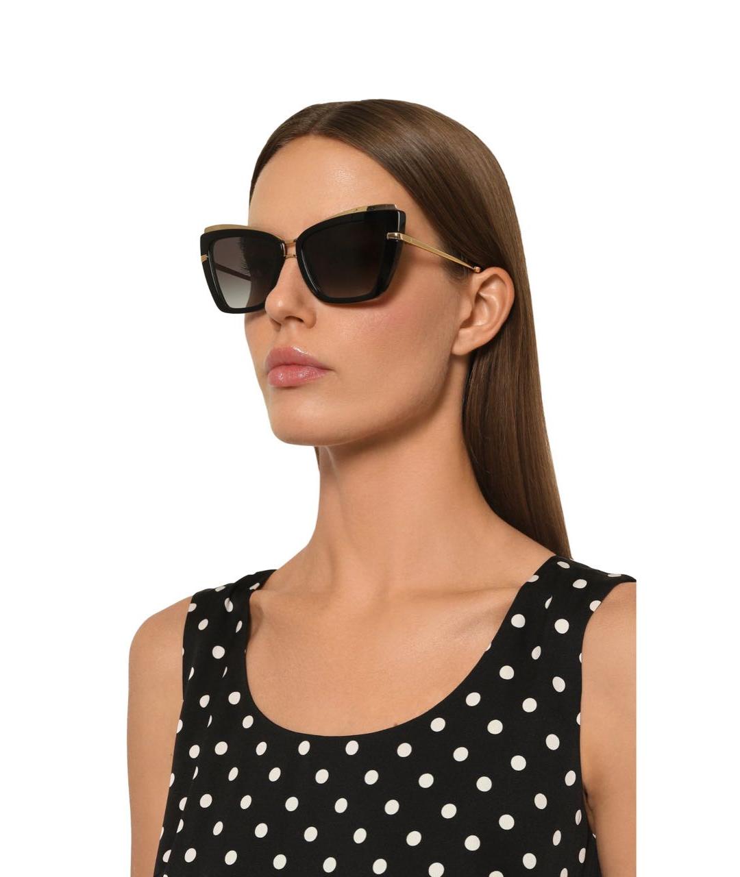 DOLCE&GABBANA Черные пластиковые солнцезащитные очки, фото 5