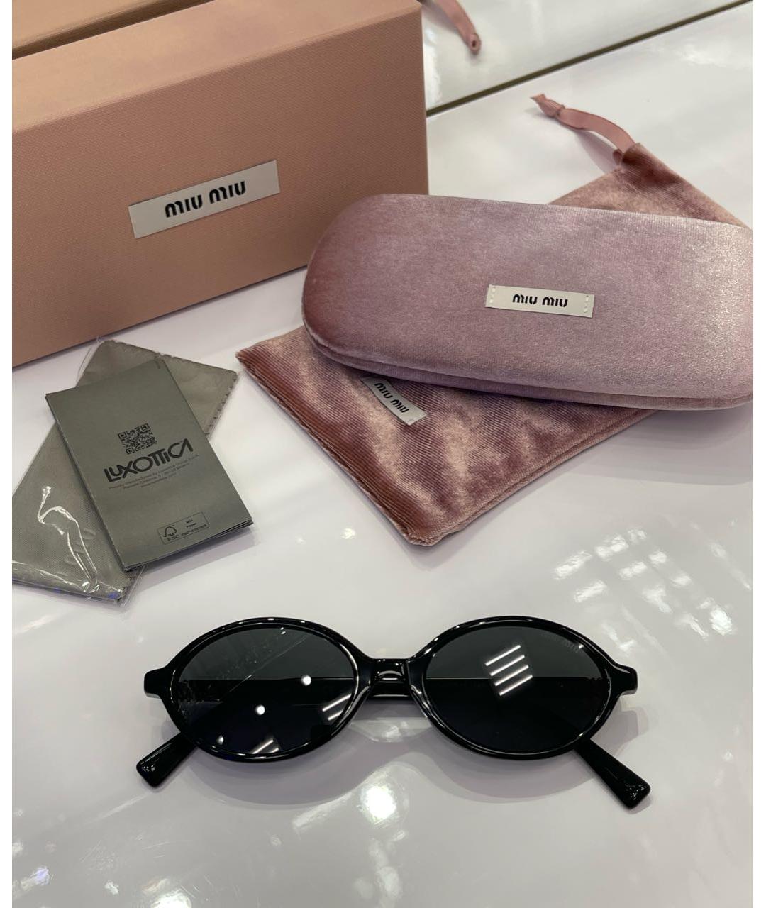 MIU MIU Черные пластиковые солнцезащитные очки, фото 6