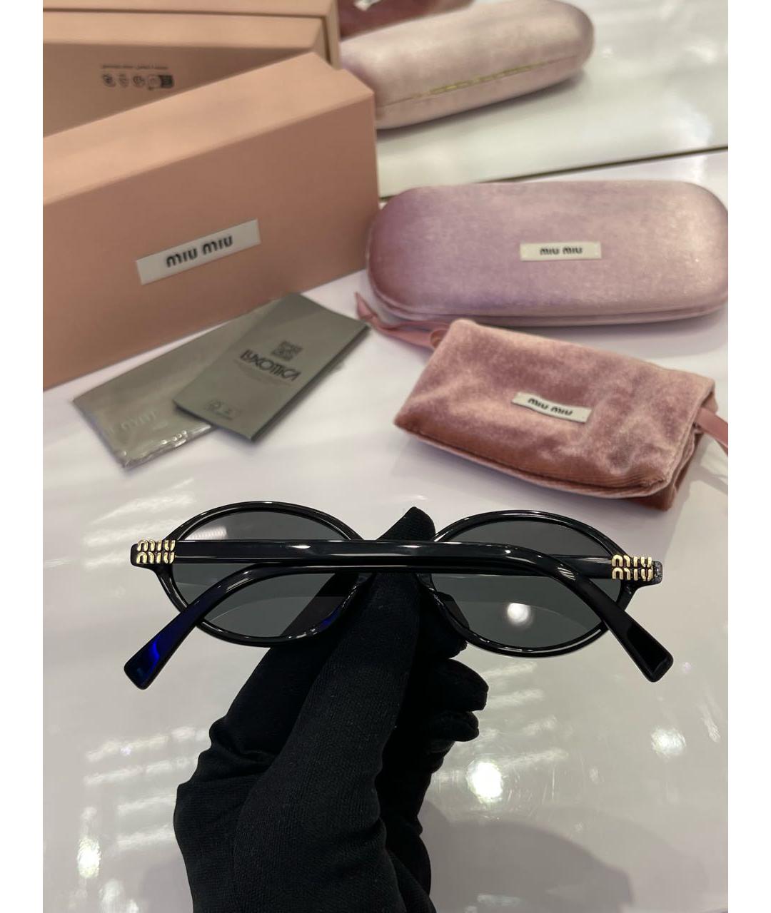 MIU MIU Черные пластиковые солнцезащитные очки, фото 7