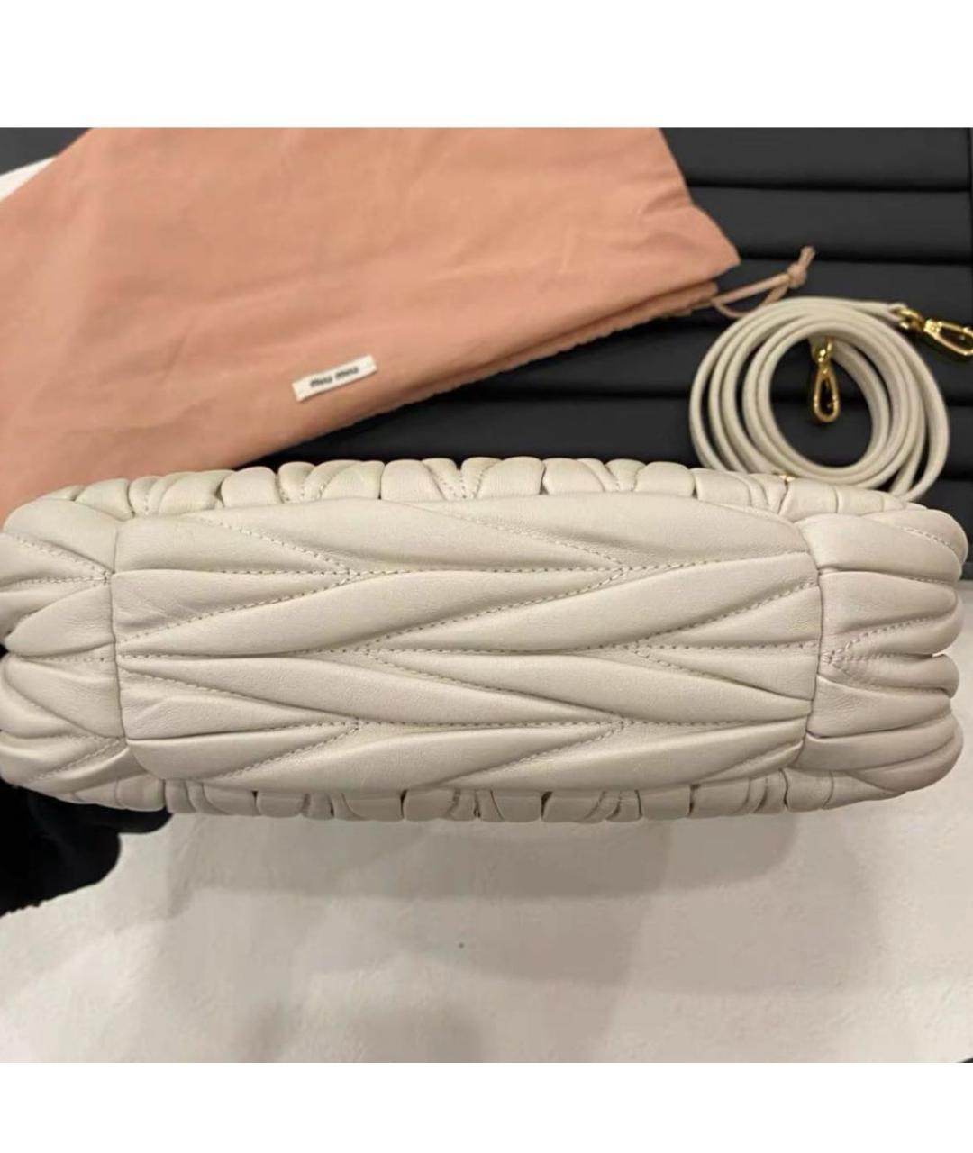 MIU MIU Белая кожаная сумка через плечо, фото 4
