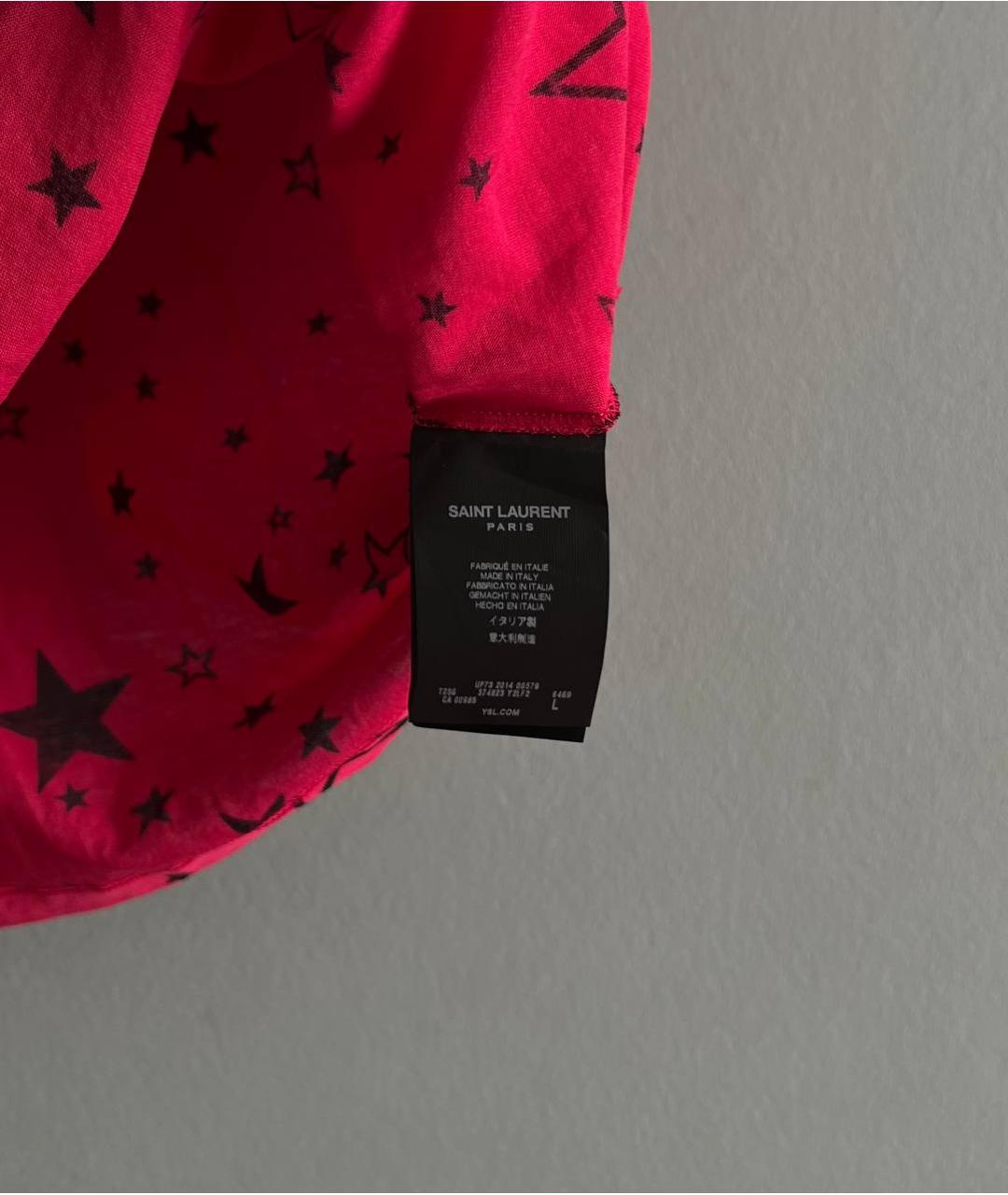 SAINT LAURENT Красная хлопковая майка, фото 4