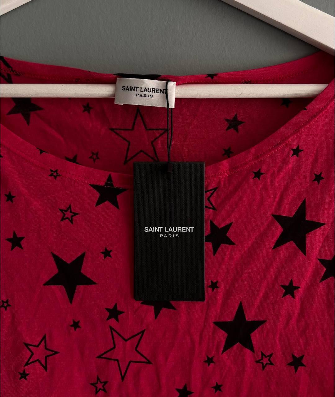 SAINT LAURENT Красная хлопковая майка, фото 3