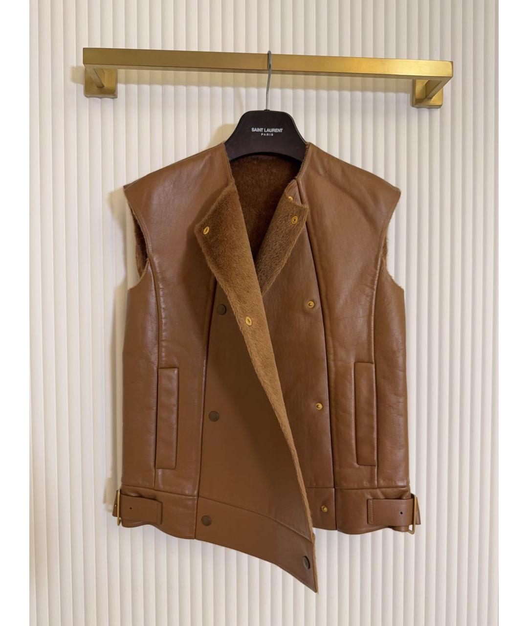 MAX MARA Коричневый меховой жилет, фото 6