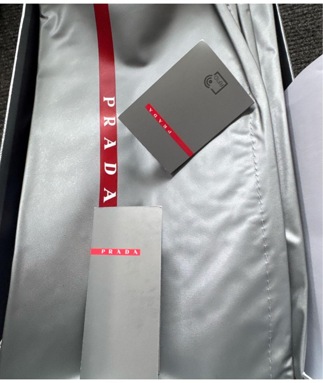 PRADA Белые текстильные кроссовки, фото 5
