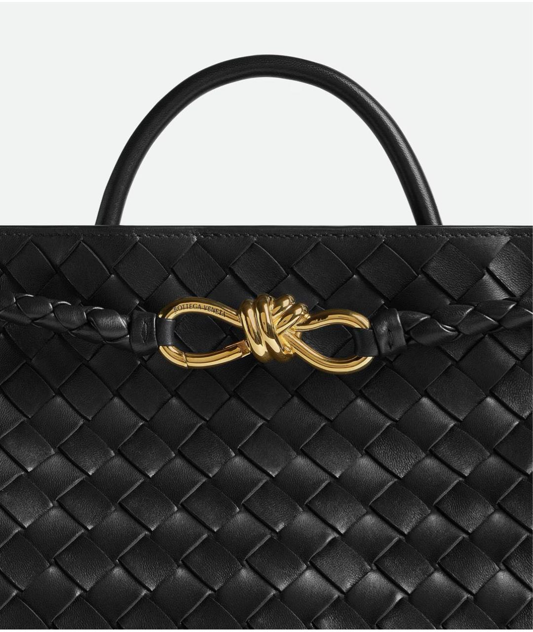 BOTTEGA VENETA Черная кожаная сумка с короткими ручками, фото 5