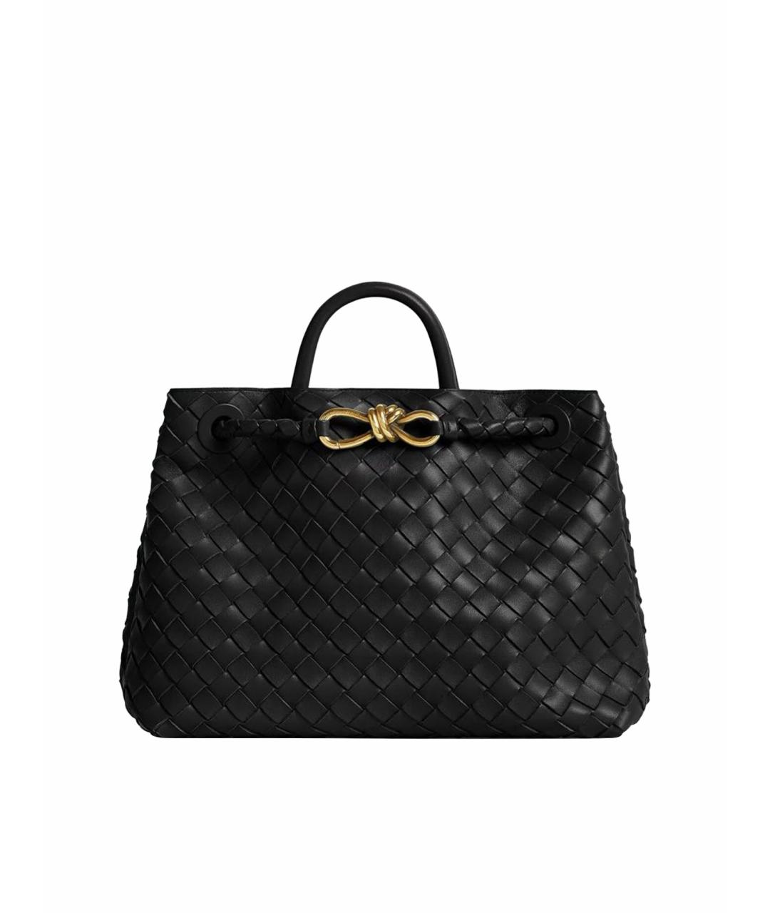 BOTTEGA VENETA Черная кожаная сумка с короткими ручками, фото 1