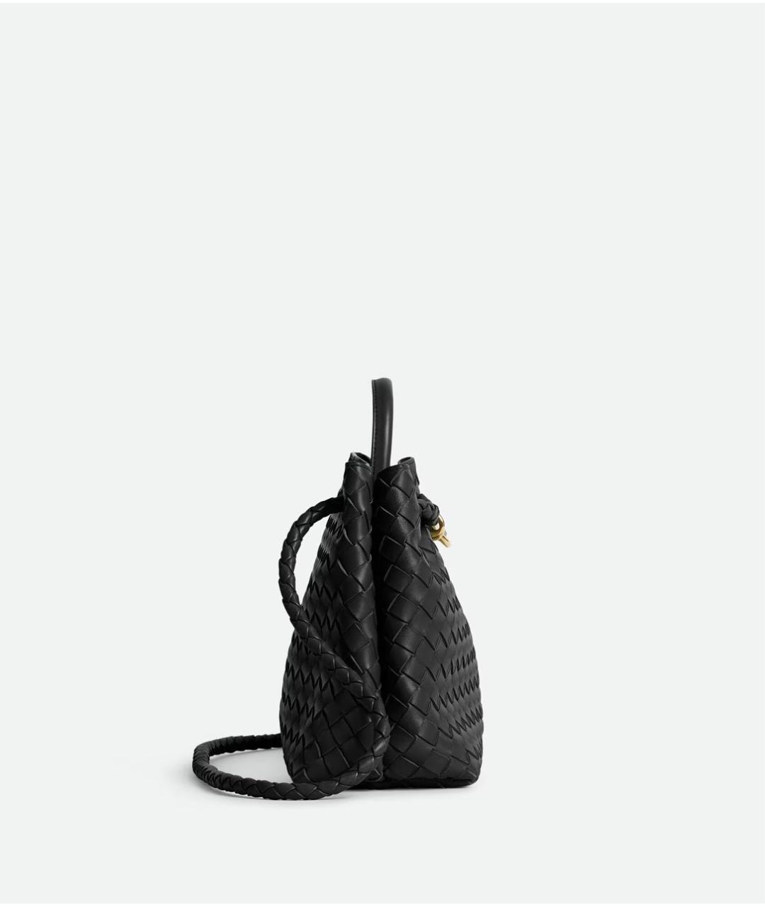 BOTTEGA VENETA Черная кожаная сумка с короткими ручками, фото 4