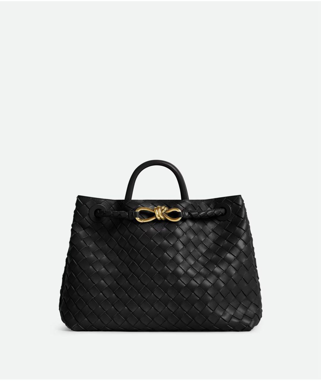 BOTTEGA VENETA Черная кожаная сумка с короткими ручками, фото 9