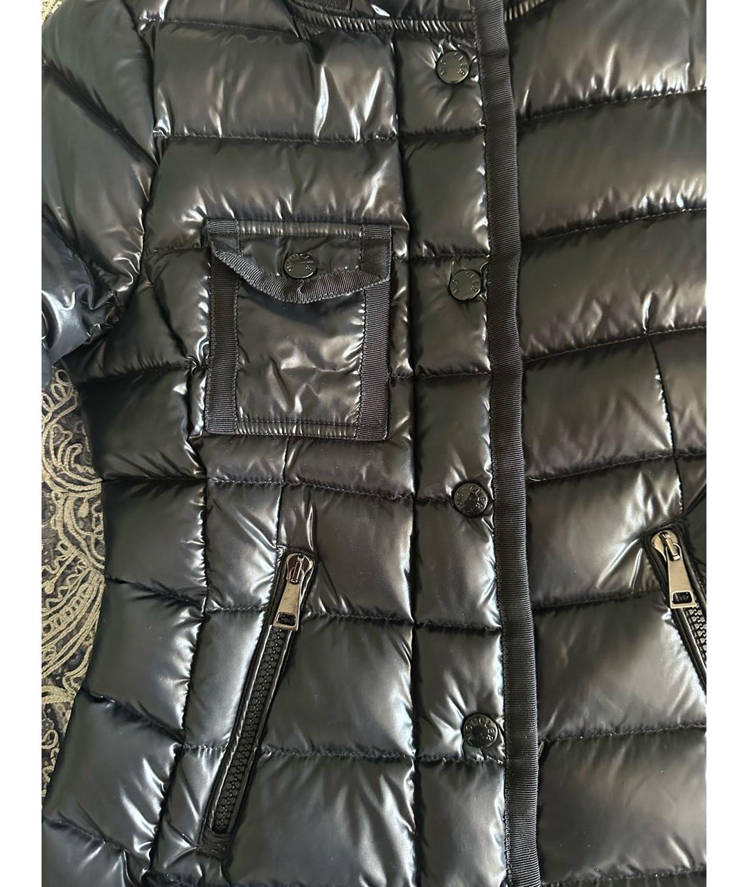 MONCLER Черный полиамидовый пуховик, фото 4