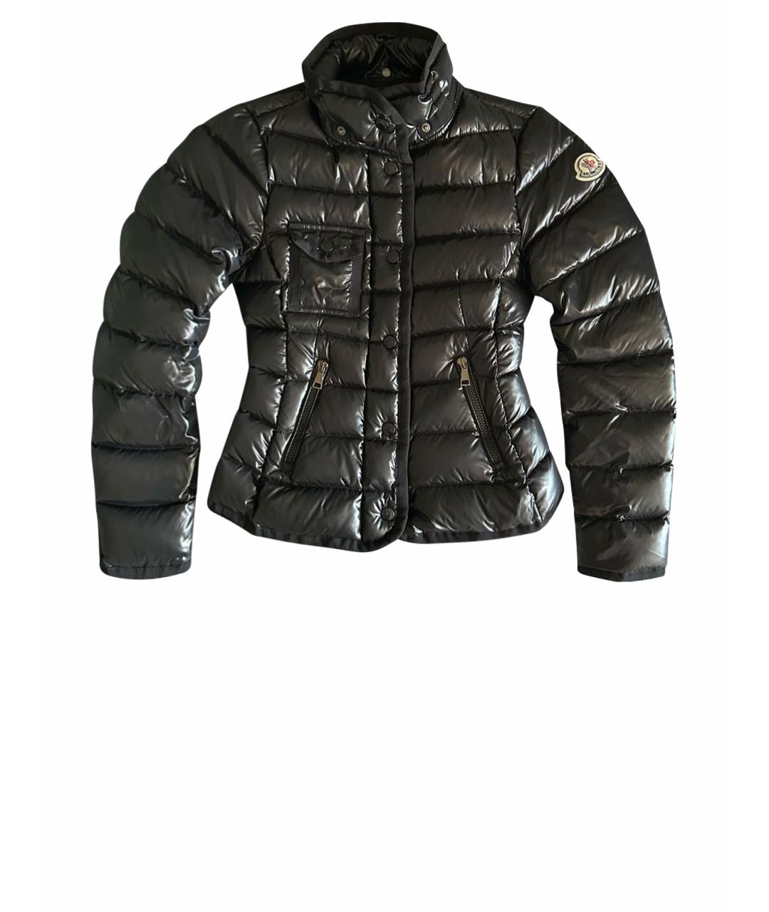 MONCLER Черный полиамидовый пуховик, фото 1