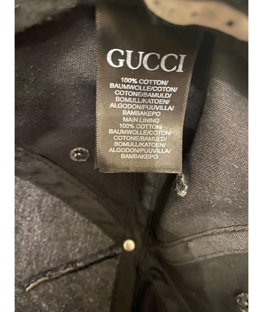 GUCCI Черная хлопковая кепка/бейсболка, фото 3