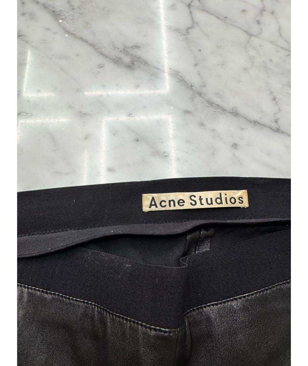 ACNE STUDIOS Черные кожаные прямые брюки, фото 2