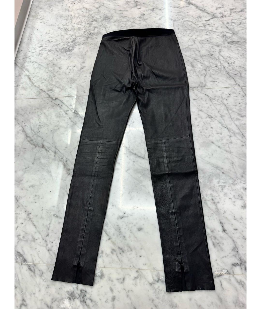 ACNE STUDIOS Черные кожаные прямые брюки, фото 4