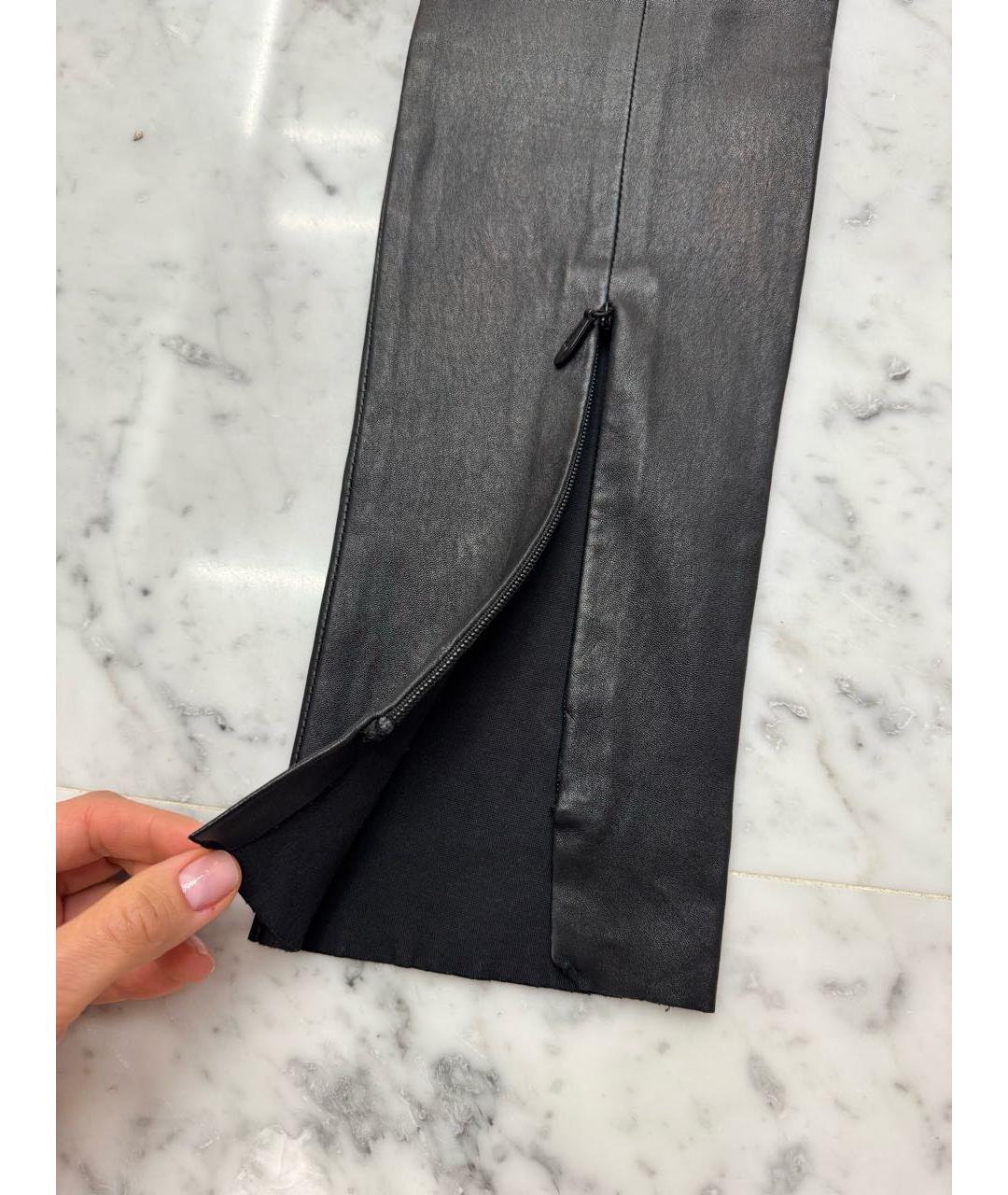 ACNE STUDIOS Черные кожаные прямые брюки, фото 3