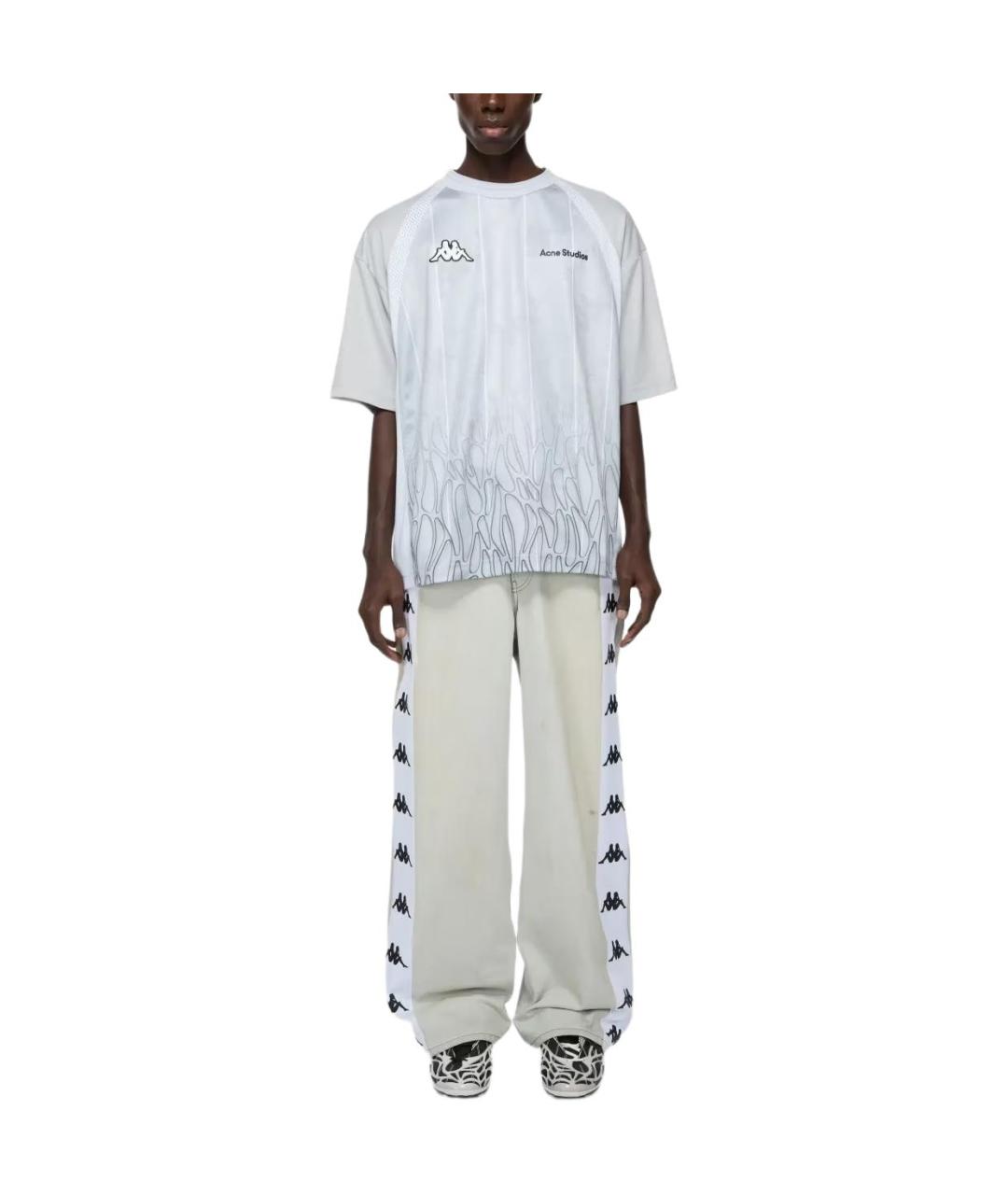 ACNE STUDIOS Голубые хлопковые прямые джинсы, фото 2