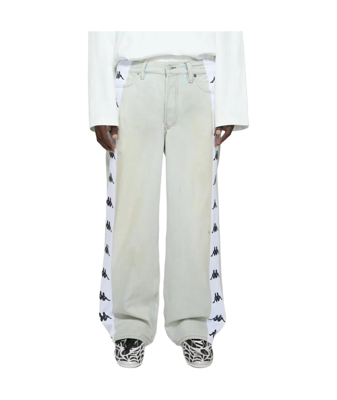 ACNE STUDIOS Голубые хлопковые прямые джинсы, фото 3