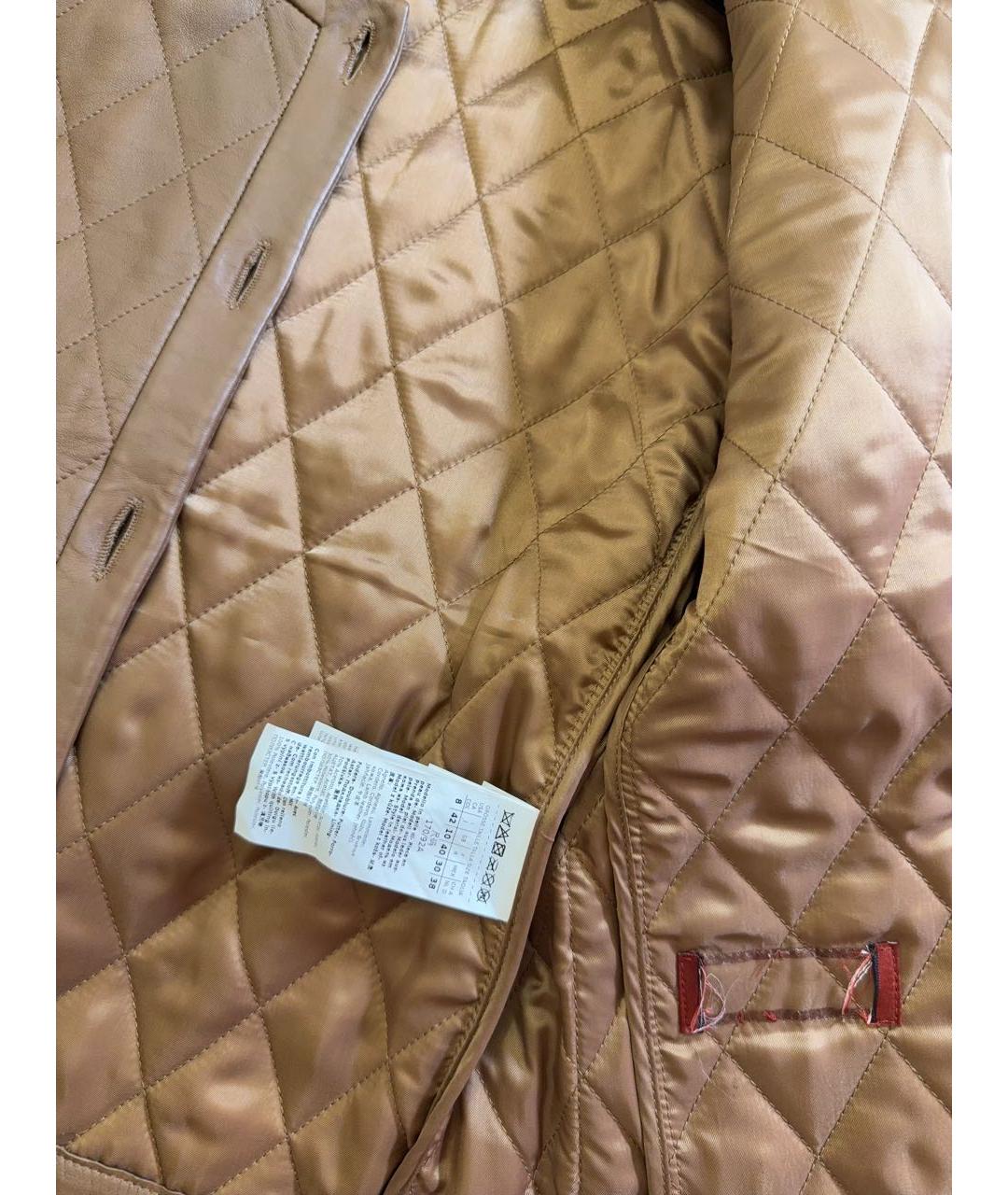 MAX MARA STUDIO Коричневая кожаная куртка, фото 5
