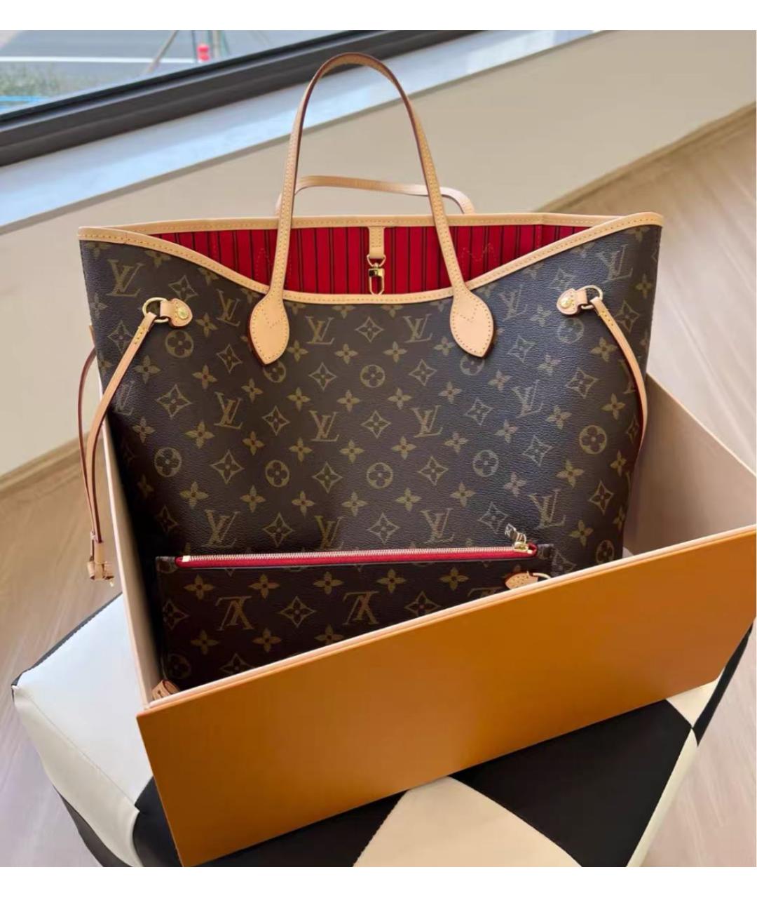 LOUIS VUITTON Коричневая сумка тоут, фото 6