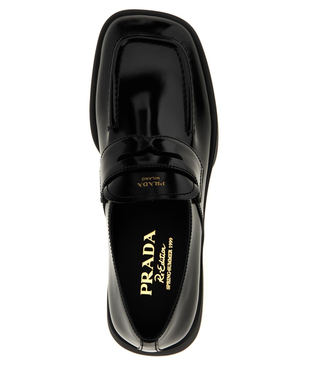 PRADA Черные кожаные лоферы, фото 4