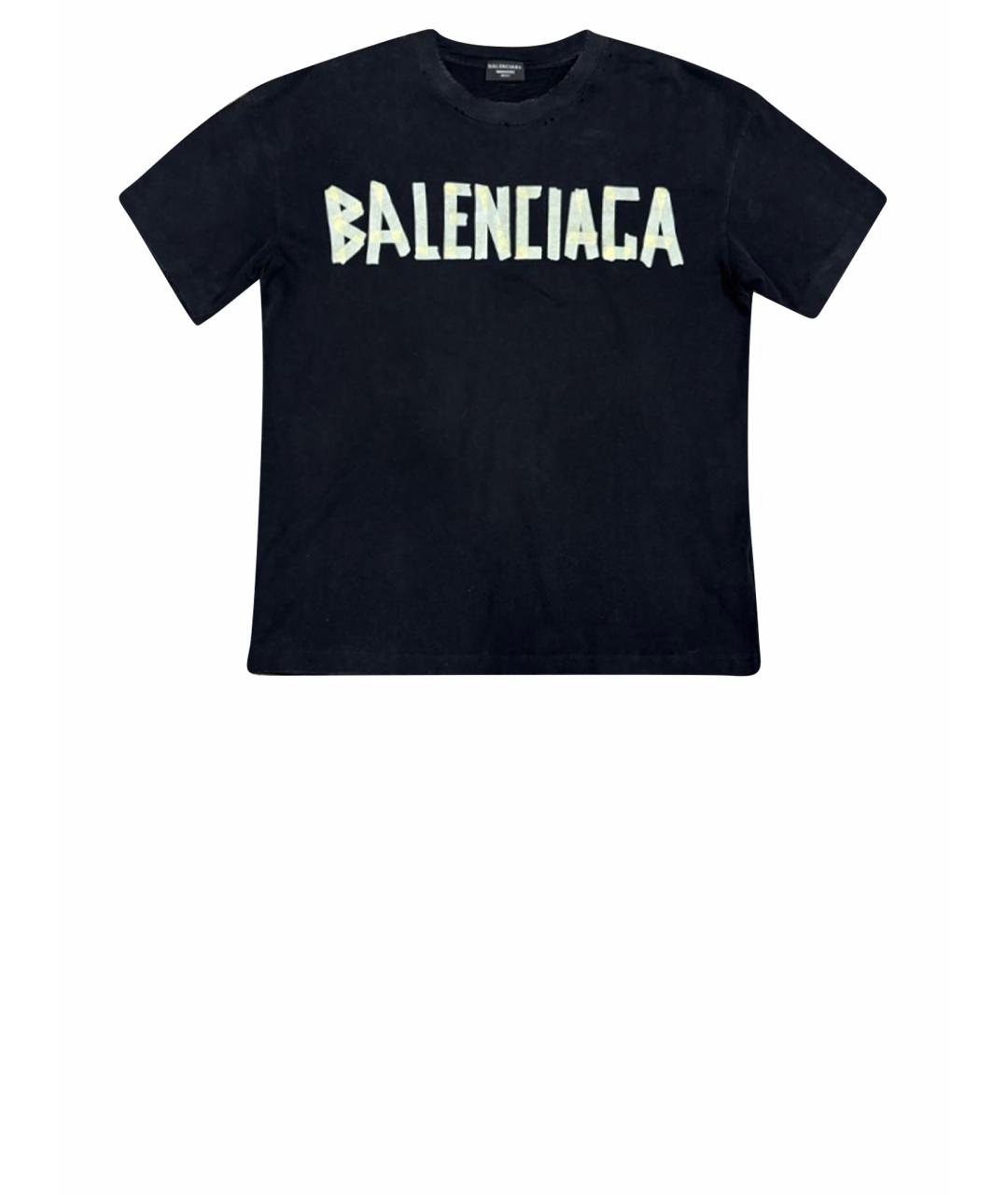 BALENCIAGA Черная хлопковая футболка, фото 1