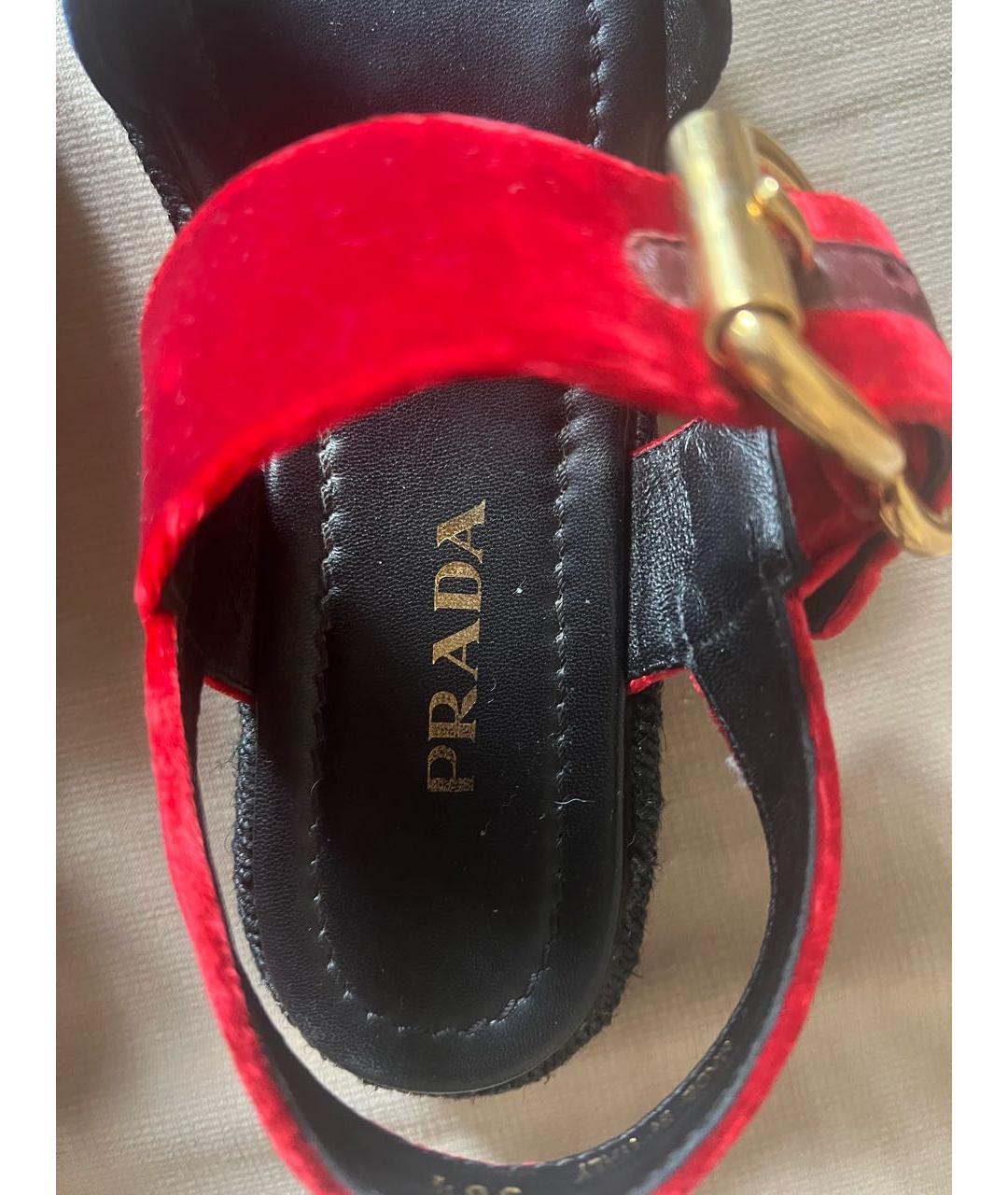 PRADA Мульти бархатные босоножки, фото 2