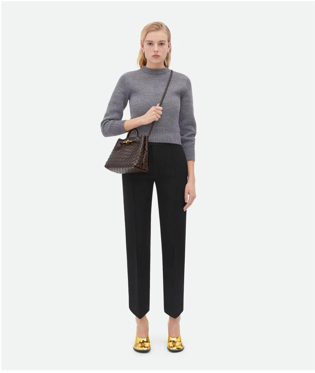 BOTTEGA VENETA Черная кожаная сумка с короткими ручками, фото 7