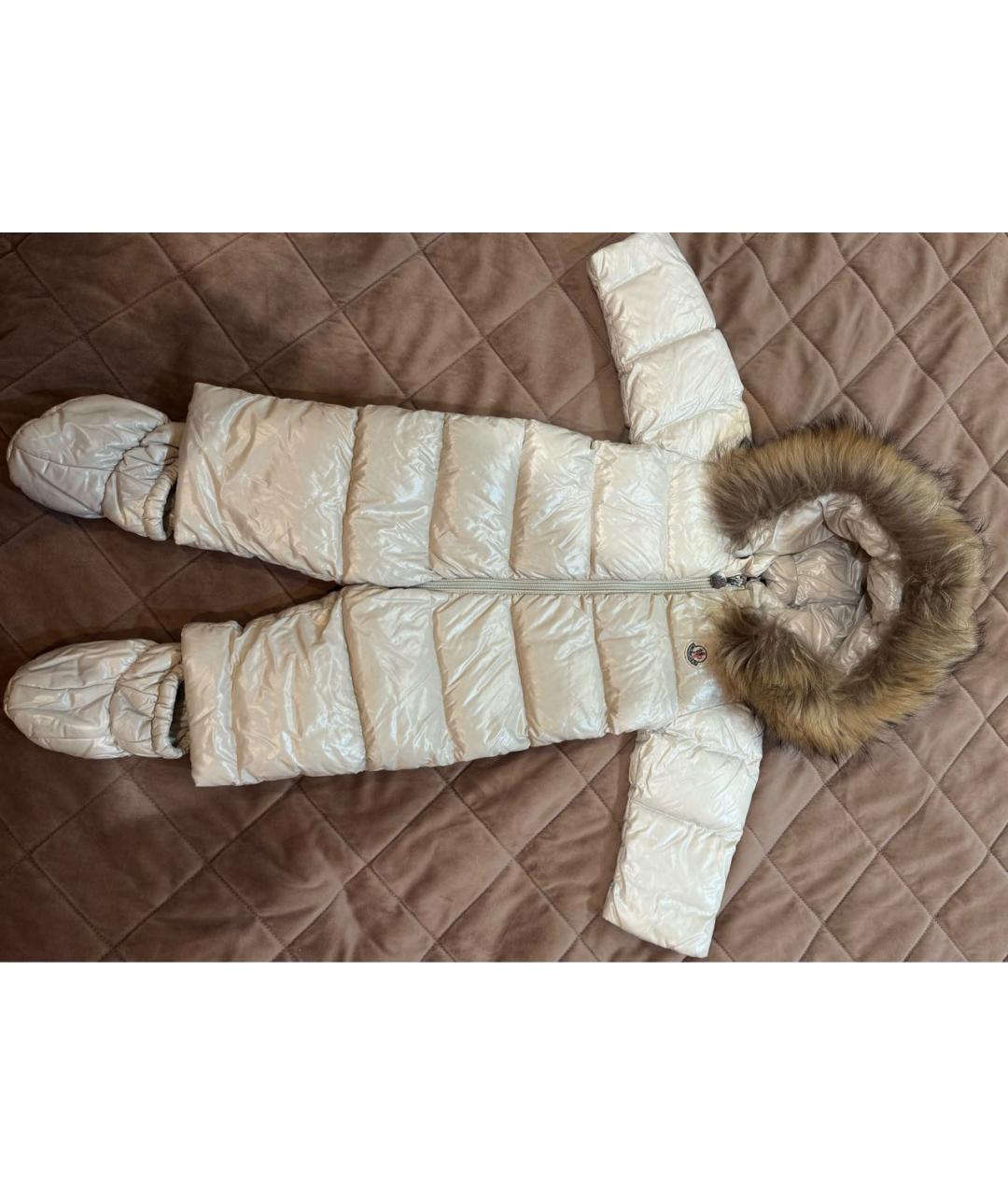 MONCLER Бежевый полиэстеровый комбинезон, фото 5