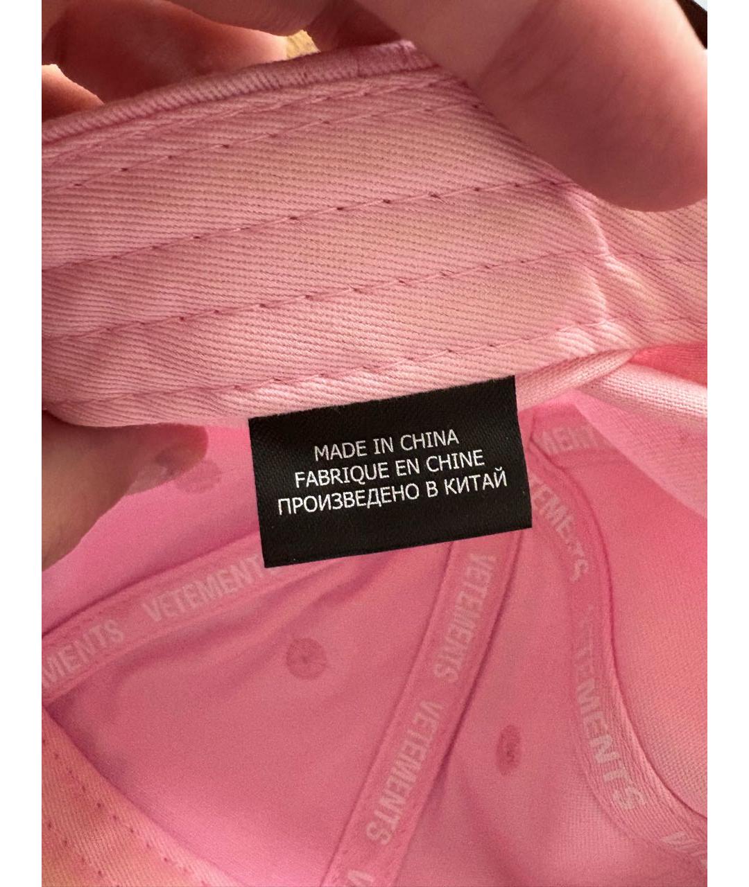 VETEMENTS Розовая хлопковая кепка/бейсболка, фото 6