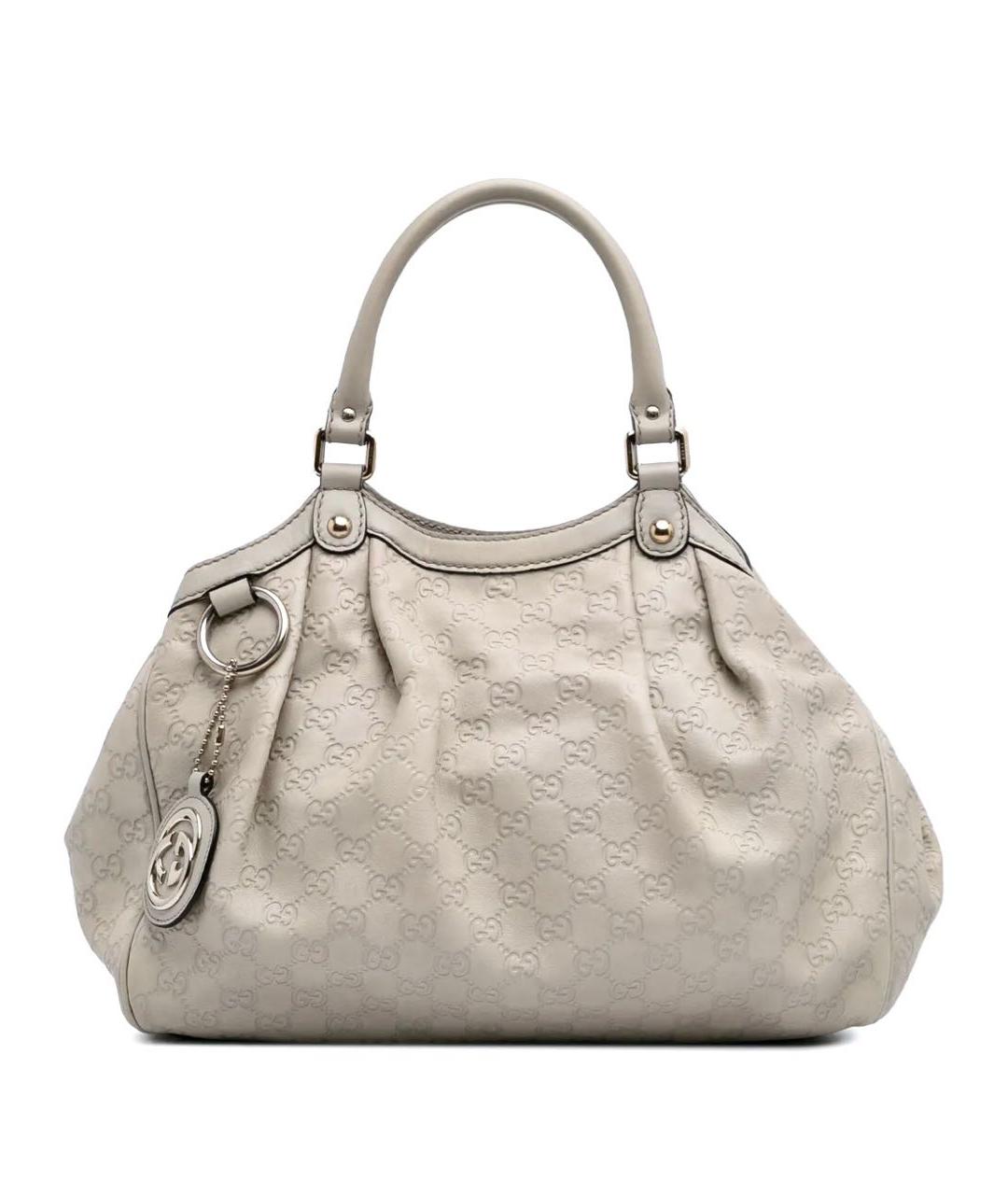 GUCCI Бежевая кожаная сумка с короткими ручками, фото 1