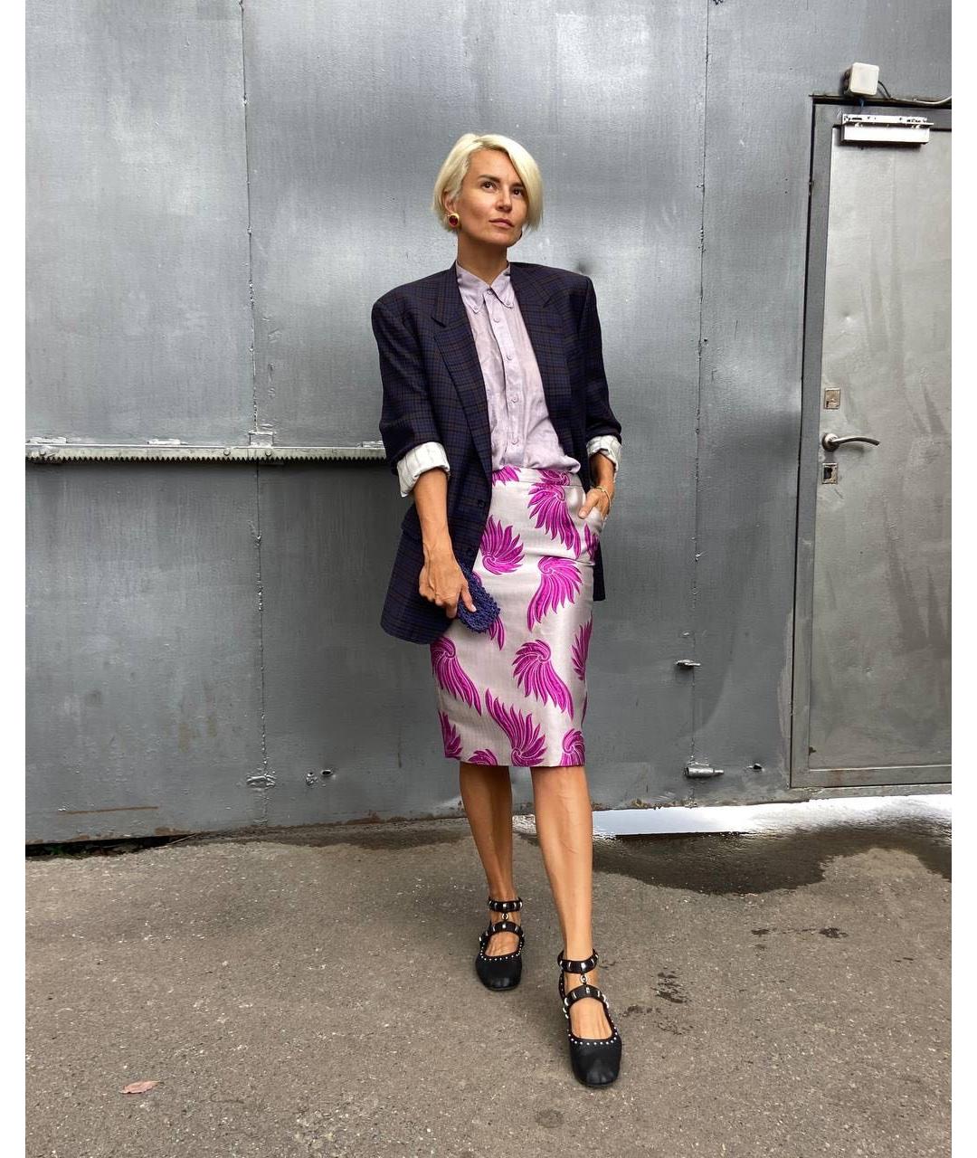 DRIES VAN NOTEN Мульти шелковая юбка миди, фото 3