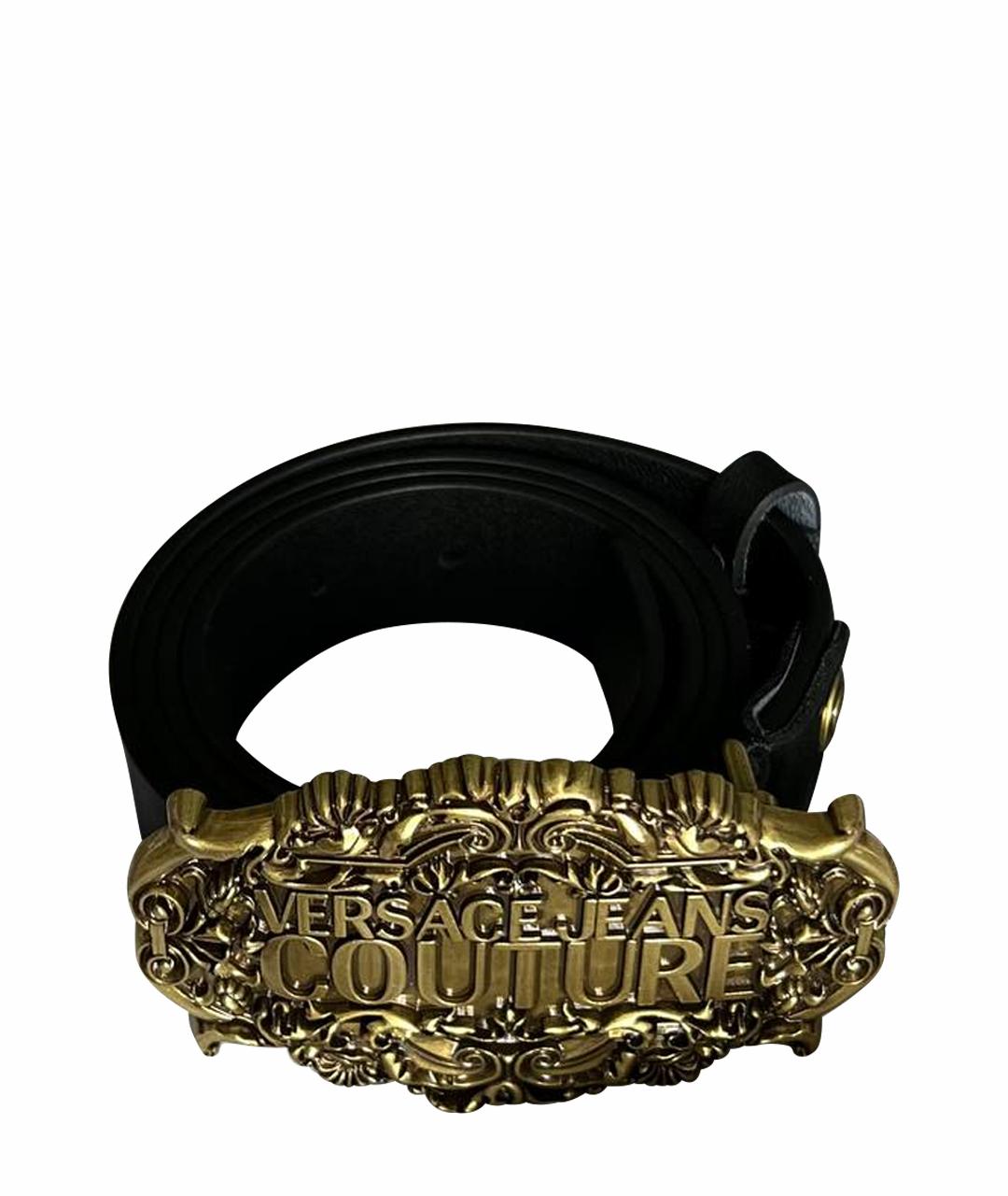 VERSACE JEANS COUTURE Черный кожаный ремень, фото 1