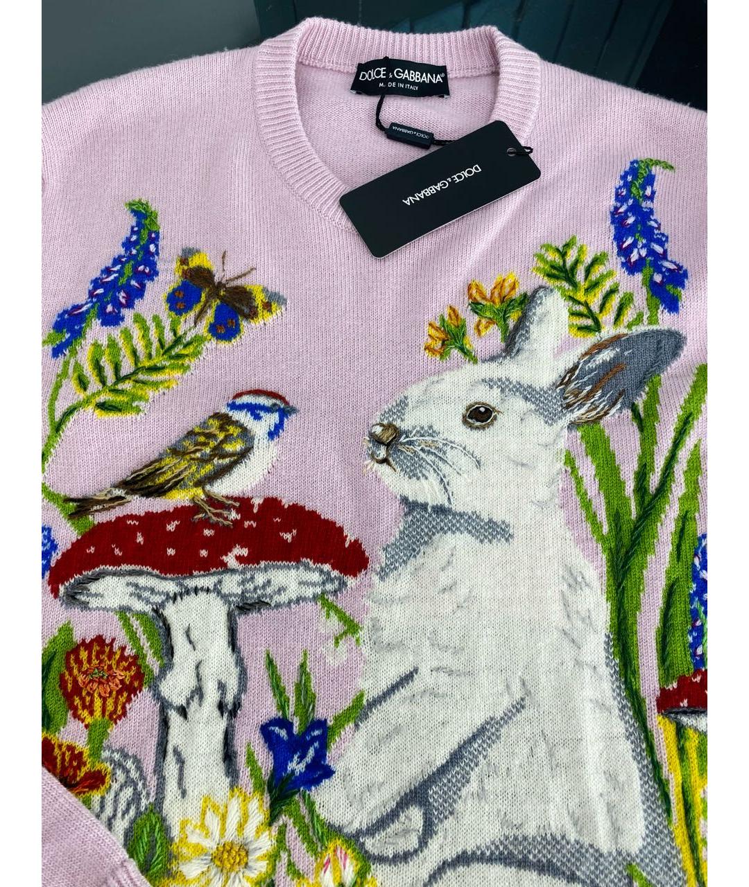 DOLCE&GABBANA Розовый шерстяной джемпер / свитер, фото 3