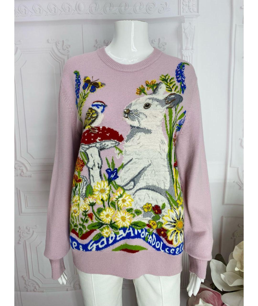 DOLCE&GABBANA Розовый шерстяной джемпер / свитер, фото 5