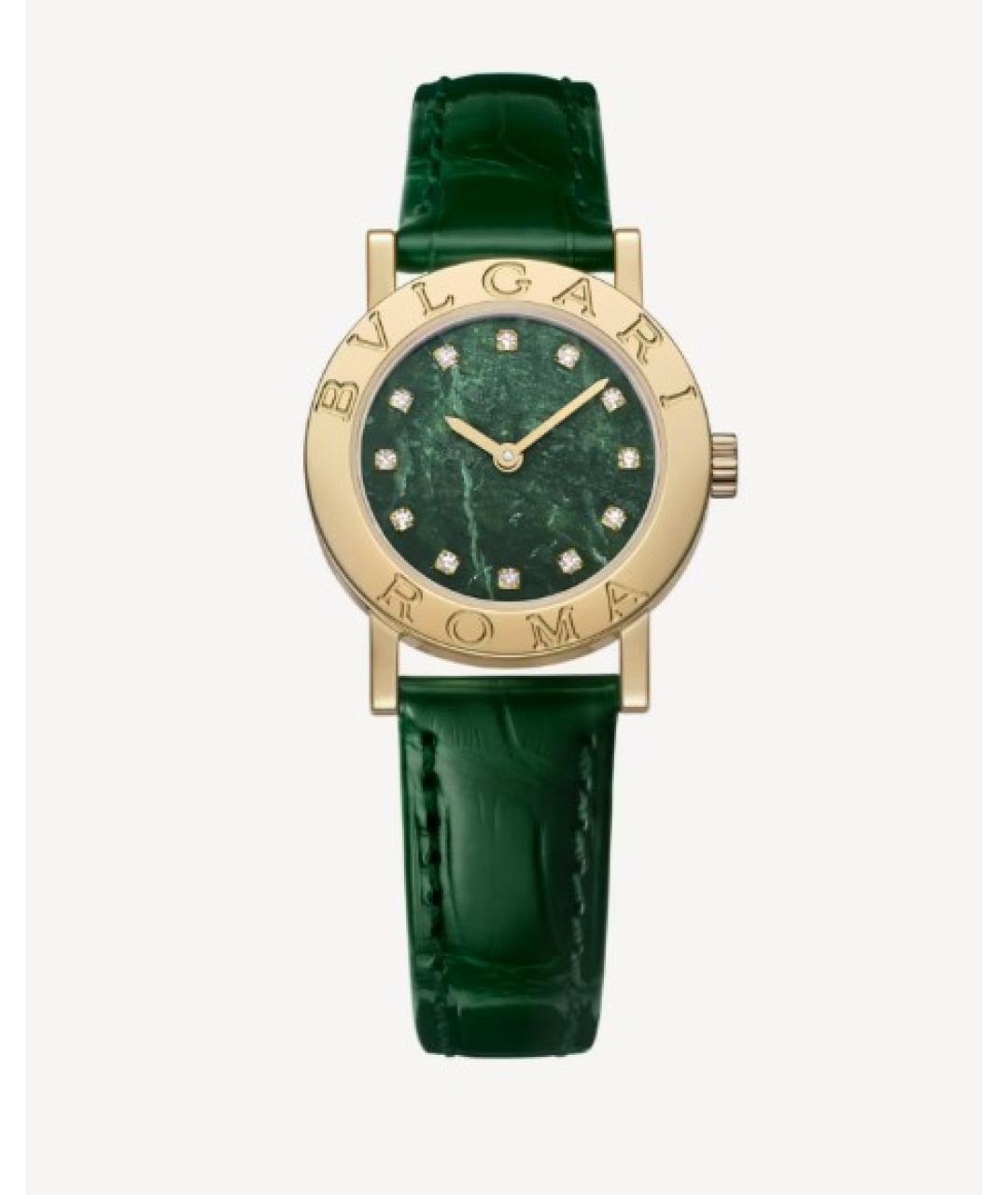 BVLGARI Зеленые часы из желтого золота, фото 8