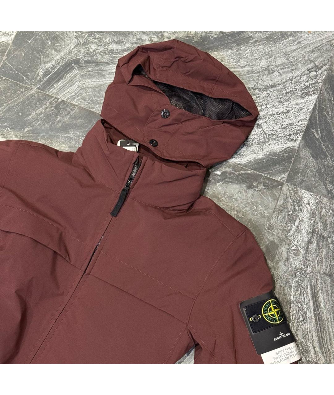 STONE ISLAND Коричневая полиэстеровая куртка, фото 2