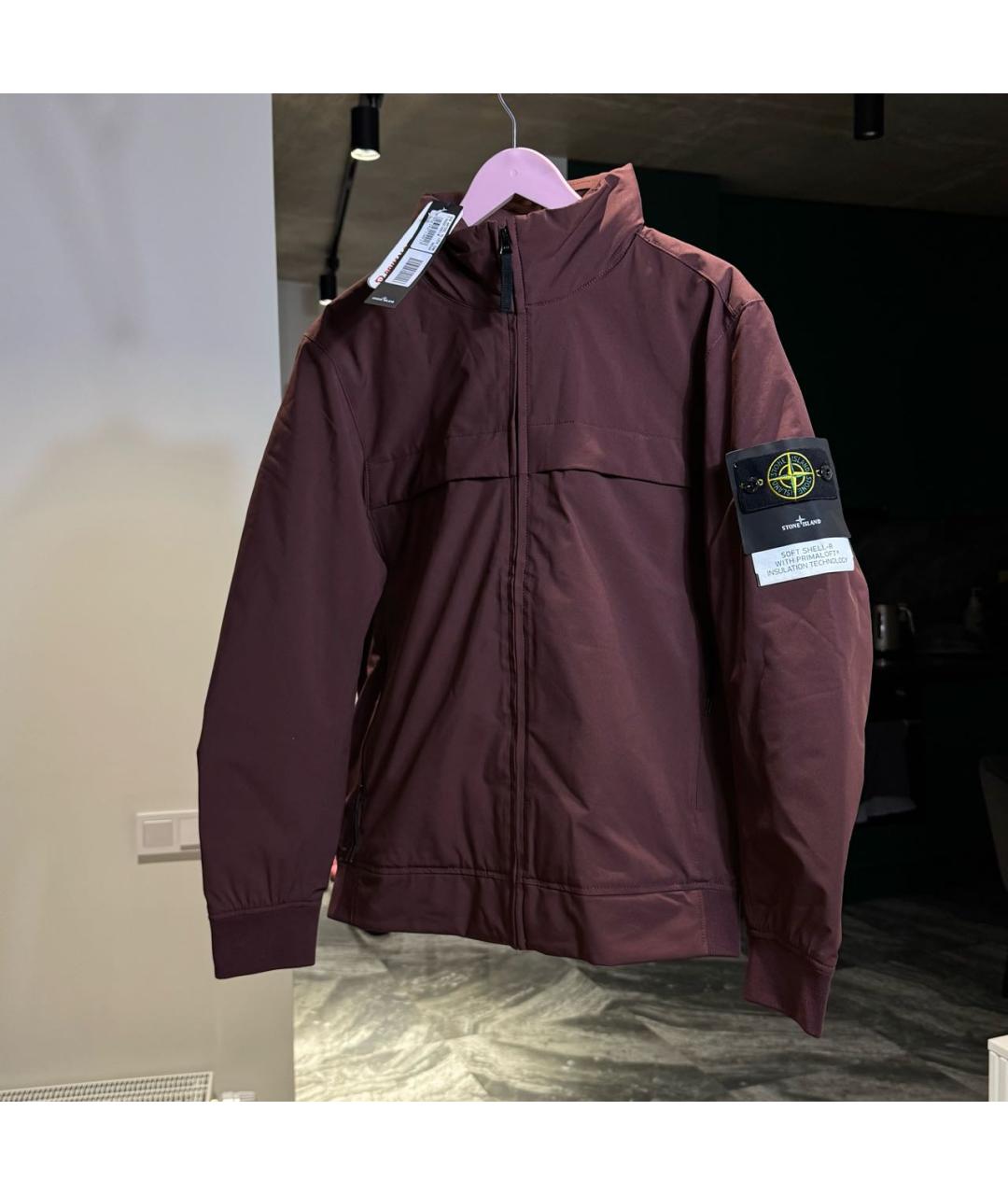 STONE ISLAND Коричневая полиэстеровая куртка, фото 6