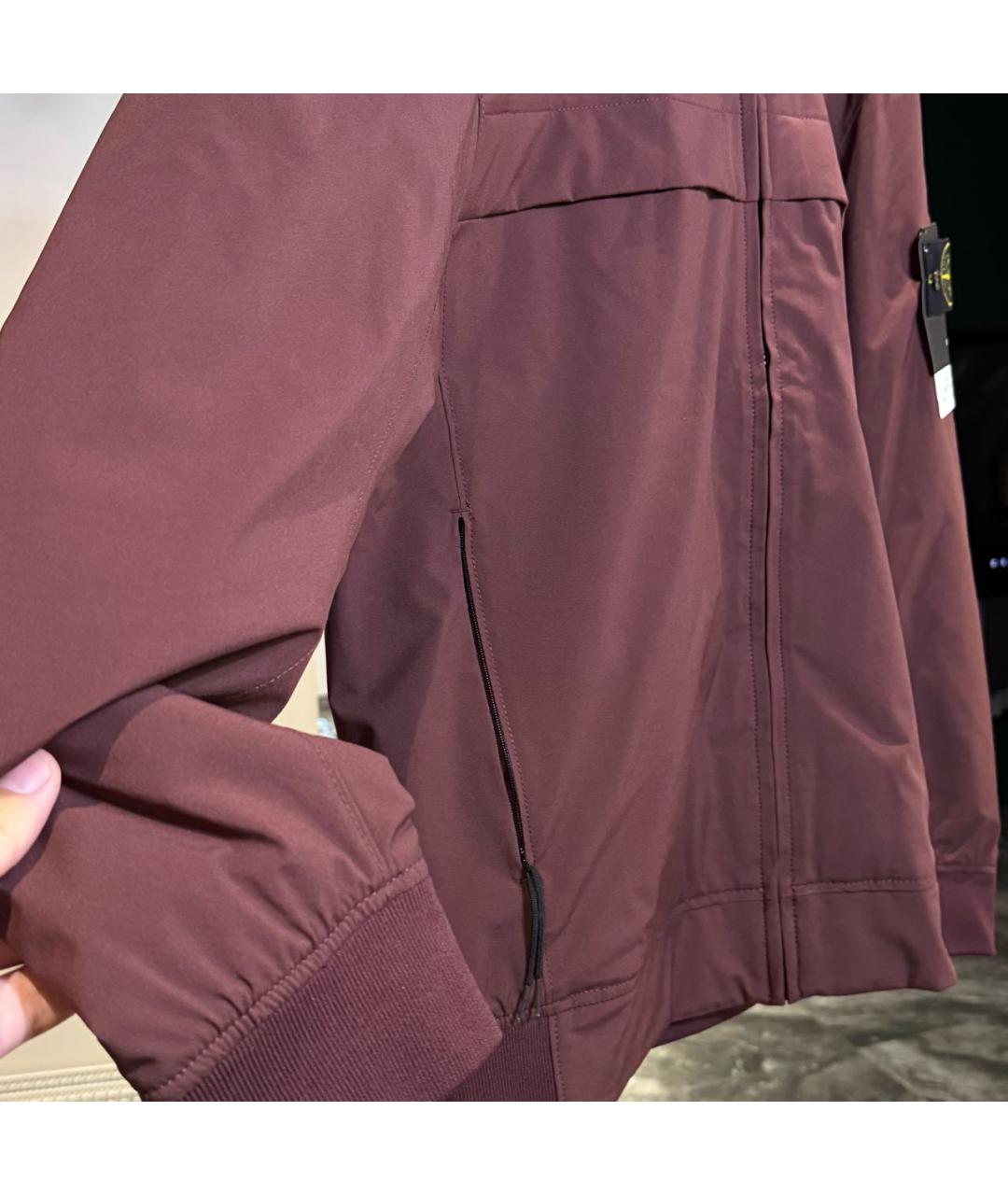 STONE ISLAND Коричневая полиэстеровая куртка, фото 4