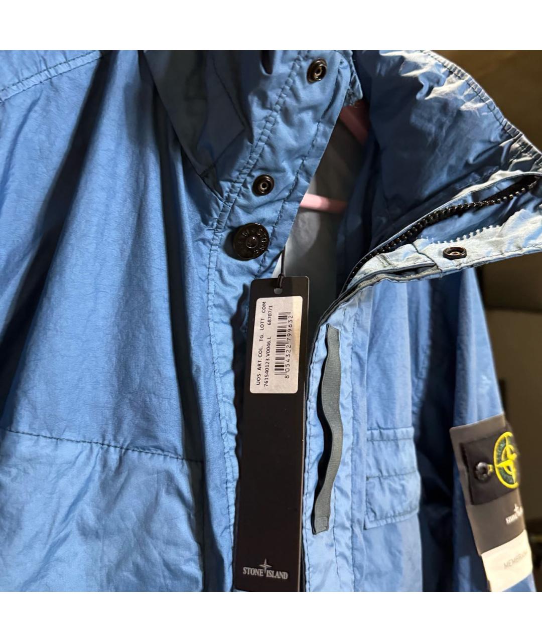 STONE ISLAND Темно-синяя полиэстеровая куртка, фото 4