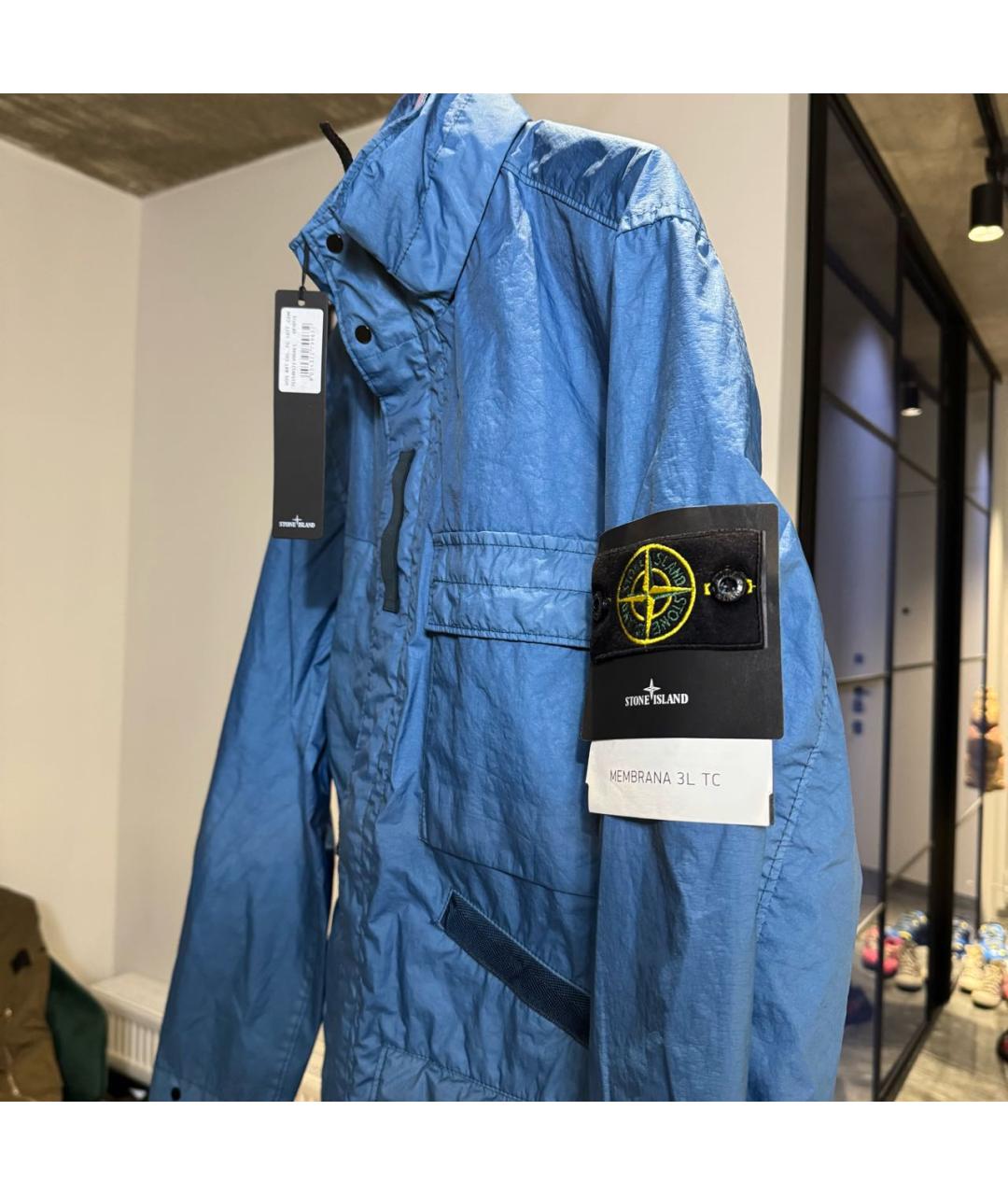 STONE ISLAND Темно-синяя полиэстеровая куртка, фото 3