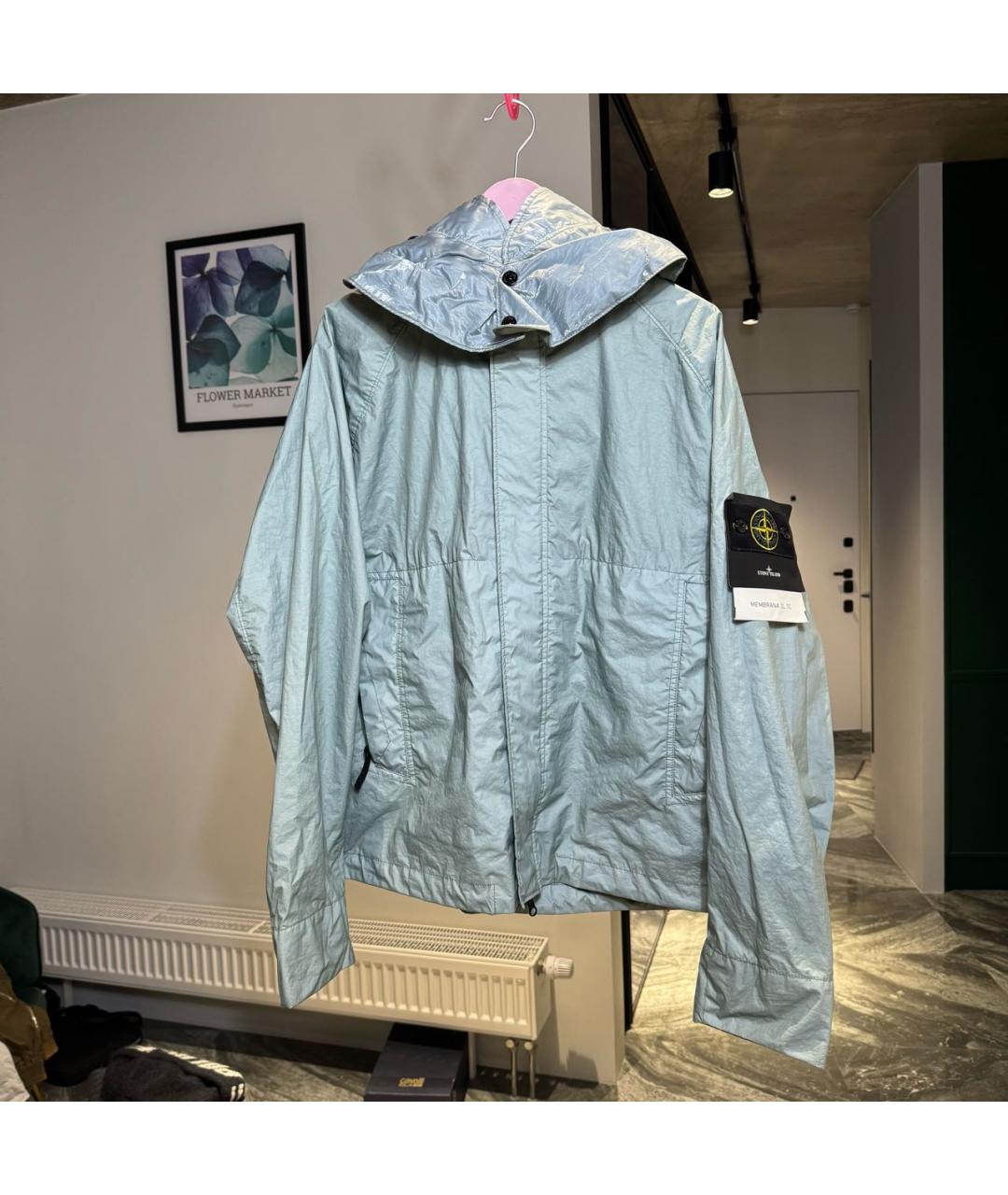 STONE ISLAND Бирюзовая полиэстеровая куртка, фото 2