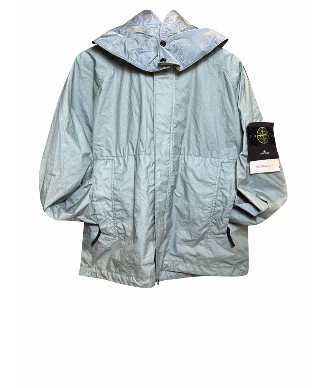 STONE ISLAND Бирюзовая полиэстеровая куртка, фото 1