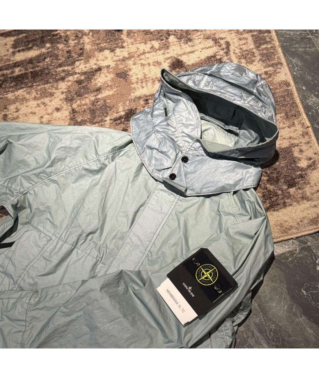 STONE ISLAND Бирюзовая полиэстеровая куртка, фото 3