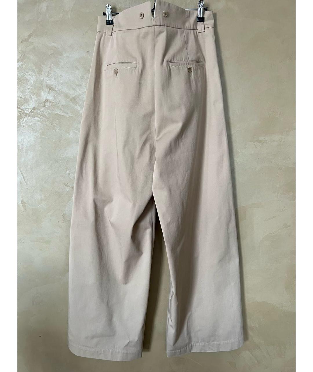 WEEKEND MAX MARA Бежевые хлопковые брюки широкие, фото 2
